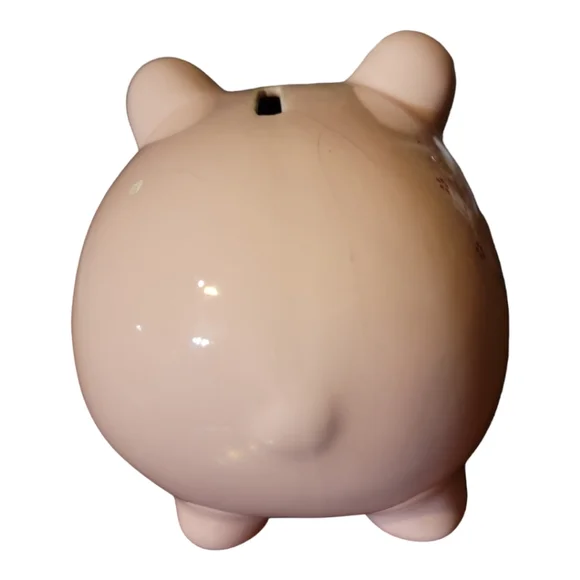 My First Piggy Coin Bank Girl Ceramic Pink  Baby Shower Child’s Nursery Pig - Picture 3 of 9